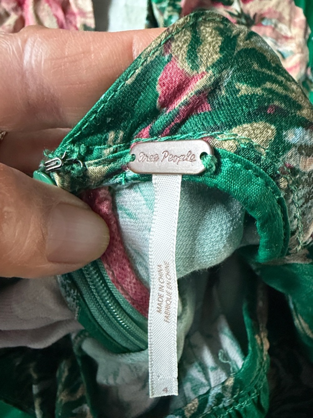 Free PeopleGreen Floral jumpsuit - Picture 4 of 6